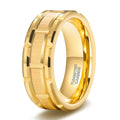 OAHLAN Fashion 8mm Gold Plated Mechanical Seal Inlay Tungsten Carbide Rings for Men Wedding Engagement WholeSale Dropshipping