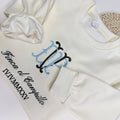 Embroidered Solid Pattern Custom Pet Portrait Hoodies and Shirts Winter Crewneck Couples Gift for Him on Valentines Day