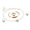 Fashion Stainless Steel Jewelry Engraved My Love Inlaid Zircon Necklace Bracelet Ring Bracelet Jewelry Set