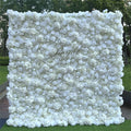 3D Roll up Cloth Flower Walls Panel Backdrop Rose Peony Silk Artificial Flower Wall Backdrop 8ft X 8ft for Party Wall