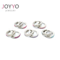 Colorful Crystal Children's Piercing  Earrings Fashion Stainless Steel Top Quality African Earrings