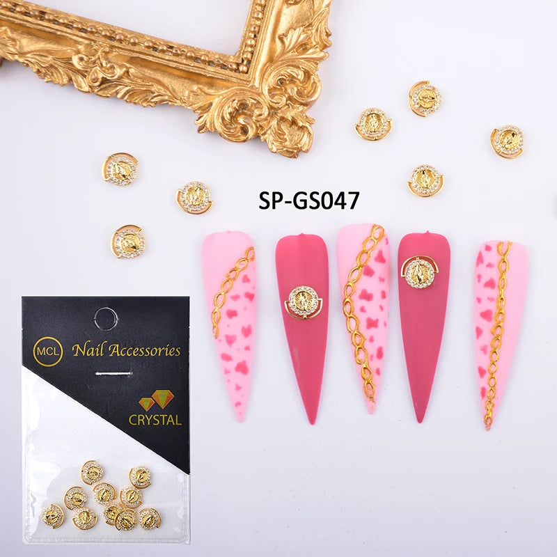 Wholesale Round Annular Zircon Nail Charms Crystal Diamond Metal Nail Art