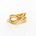 Fenny  18K Gold Plain Wholesale Non Tarnish Fashion Permanent Cute Cross Stainless Steel Finger Rings Trendy for Women