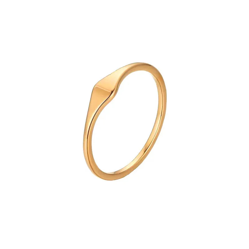 Dainty Minimalist Jewelry Ring Fine Gold Plated Stainless Steel Finger Rings for Women