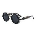 Hip Hop Cheap Price Gothic Style Men Women Round Eyewear Steampunk Colors Lens Double Spring Mirror Legs Sunglasses