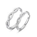 S925 Sterling Silver Wedding Engagement Zircon Jewelry Love Forever Couples Ring for Wedding