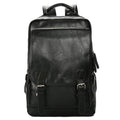 Black Notebook Carrying Camping School Bags Men Leather Backpack