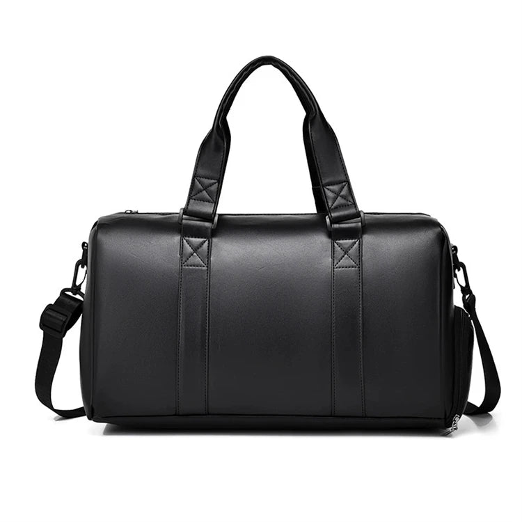 Designer Women's Gym Duffle Bag Cute Black Sports Travel Overnight Bag Small Best Fashion PU Material Zipper Closure Reusable