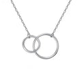 SC Hot Selling Mother Daughter Double Circle Pendant Necklace Fine S925 Sterling Silver 13cm 17cm Interlocking Circle Necklace