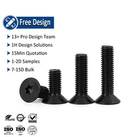 Wholesale Metric Machine Screw Carbon Stainless Alloy Steel Black Oxide Csk Countersunk Flat Head Star Torx Drive Coarse Thread