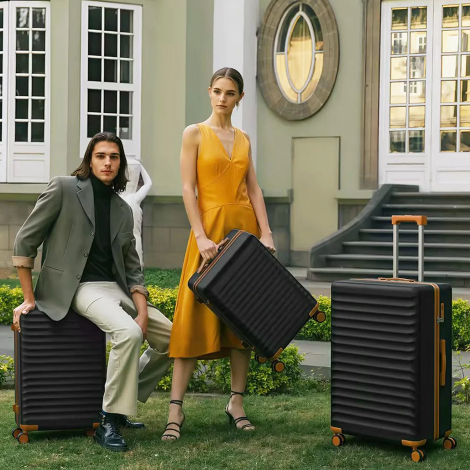 US Warehouse Waterproof Luxury PC+ABS 3 Pieces Trolley Suitcases Luggage Set Hard Shell Travel Suitcase Set with Silent Wheels