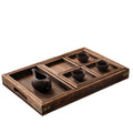 Wholesale Wooden Tray Tea Tray Burned Tung Wood Tea Tray Retro Wooden Tea Set Gift Box Set