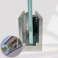 Anodized Aluminum U-shaped Glass Railing Base Track Profile Custom-made for the Bottom groove of the Frameless Glass Railing