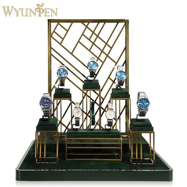 WYP Wholesale Wrist Watch  Bracelet Bangle Display Stand White Black Marble Metal Suede Leather Watch Holder