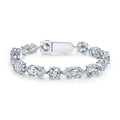 Customizable 925 Sterling Silver Tennis Bracelet Fashionable White Gold Plated Charm Bracelets CZ Diamond Zircon Stone for Gift
