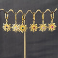 EC1810 Fashion Dainty 18K Gold Multicolor Women Zircon CZ Daisy Flower Huggies Holiday Earring for Ladies