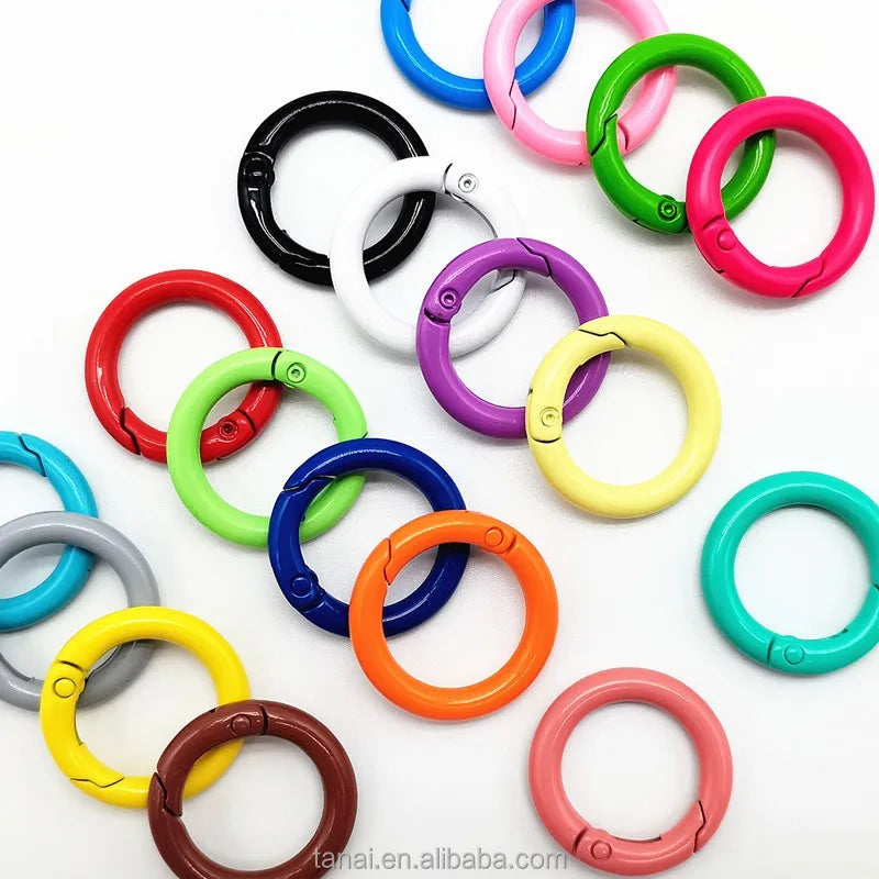 TANAI Wholesale Custom logo Colorful Zinc Alloy Gold Metal Spring Gate Ring O Ring Buckle  for Handbag Hardware