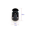 Black Adjustable 28x14mm Hole 8mm Plastic Cord Lock Rope Spring Stopper