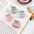Wholesale Women New Candy Color Striped Acetate Hair Claw 4cm Small Circular Hollow Out Claw Clip for Girls