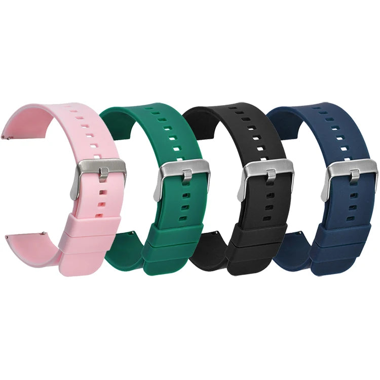 Replacement Watch Band 18 20 22 mm Quick Release Rubber Watch Strap for for Huawei with Spring Bar