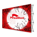 FEAMONT Custom Printed Fabric Exhibition Backdrop Aluminium Flagpole Pop up Banner Stand for Travel Agency Promotion