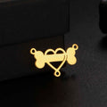 Stainless Steel Heart Bone Charm Hollow Heart Pet Dog Bone Pendant Jewelry Accessories for Necklace Bracelet
