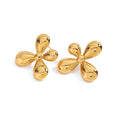 G4009 Wholesale18k Gold Plated Stainless Steel Trendy Flower Stud Earrings Waterproof Minimalist Romantic Fashion Jewelry