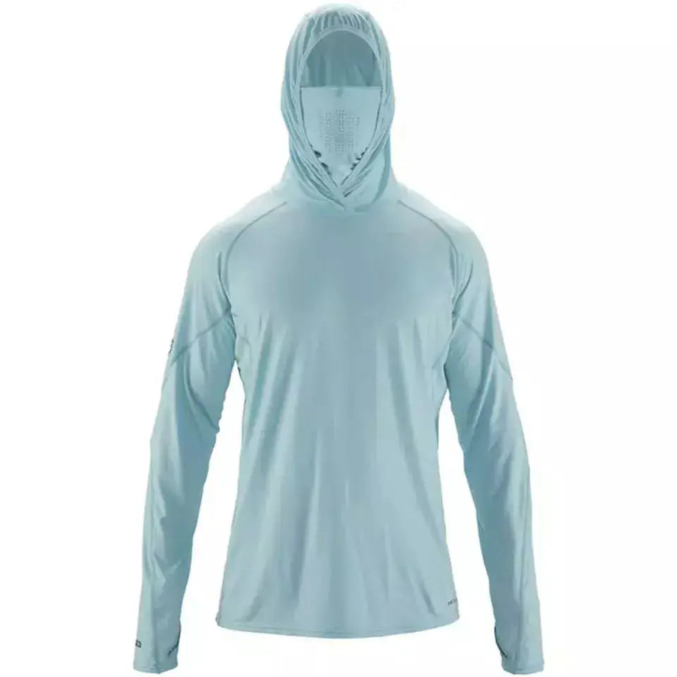 Custom Performance Fishing Wear Jersey Men's Fish Clothing Apparel Hoodie UV Long Sleeve Fishing Shirt With Neck Gaiter