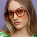 13050 Cheap Irregular Big pilot Style Frame Sun Glasses Custom Logo Fashion Twinbridge Sunglasses
