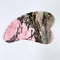 Huiying Hot Selling Natural Rhodorite Jasper Spiky Heart Shape Facial Gua Sha Stone for Body Anti-Wrinkle