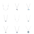 Fine Jewelry Eyes Series Clavicle Chain Sweater Chain S925 Silver Rhodium Plated Devil's Eye Necklace