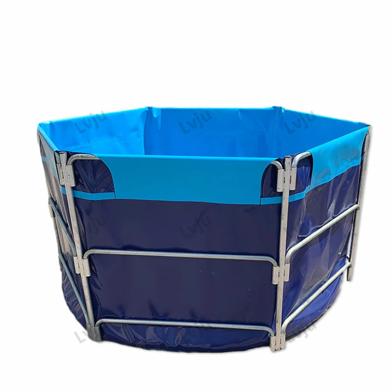 Lvju 0.9mm Thicken PVC Canvas Outdoor Biofloc Aquaculture Fish Tank Foldable Ras Foldable Fish Farming Tank/aquaculture Pond