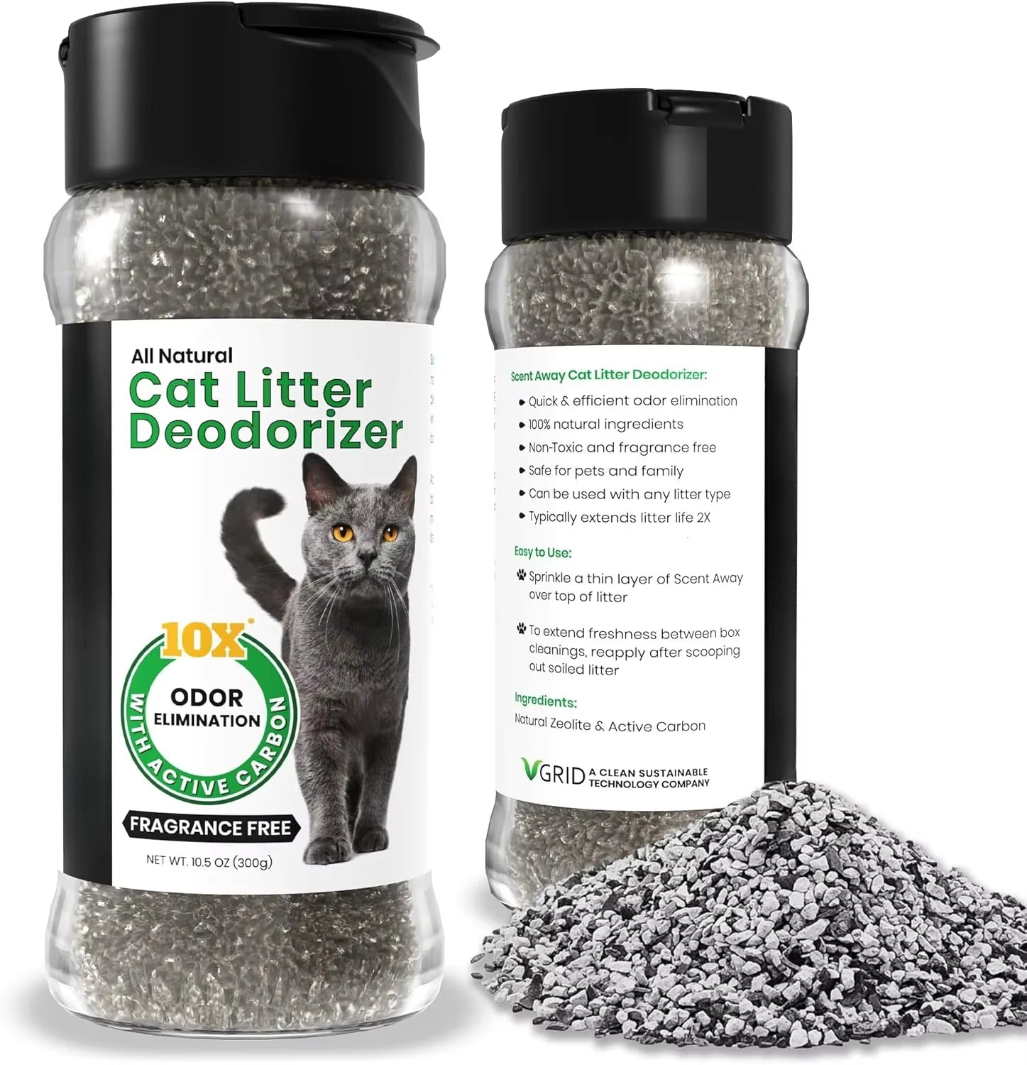 Cat Litter Deodorizer | Litter Box Odor Eliminator | Eliminates Cat Odors and Smells to Keep Your Home Fresh  Charcoal Bag