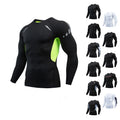Plus Size S-3XL Compression Polyester Tee Shirt Long Sleeve T-shirt Fitness Wear Gym Tshirt Sport Clothing Men