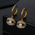 Small North Star Hoop Earrings 18k Gold Plated Earrings Jewelry Diamond Cubic Zirconia Evil Eye Hoop Earring for Women Girls