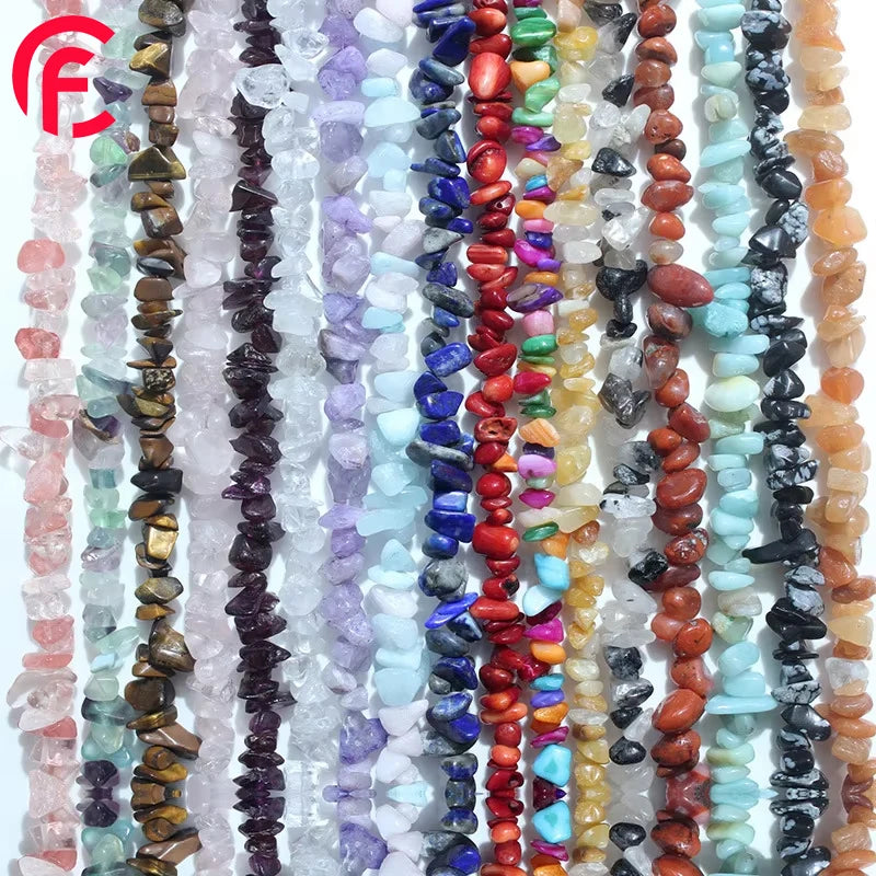 5-8 mm Natural Stone Crystal Gravel Beads for Jewelry Making Amethyst Rose Quartz Fluorite Rubble Loose Stone Beads