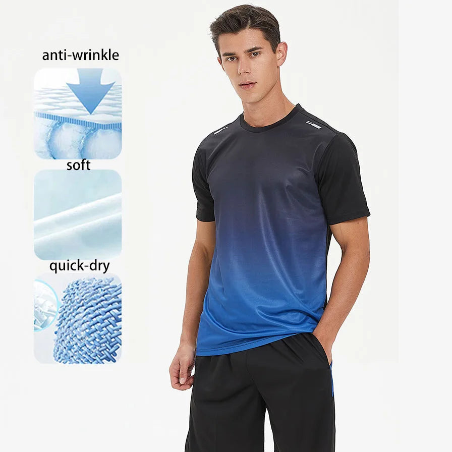 Custom Summer Sportswear Gym Clothes Workout Shorts and Short Sleeve Shirts for Men Running Quick Dry Athletic Outfits Sets