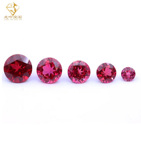 Pigeon Blood Red Lab Ruby 0.5ct 1ct 5mm Loose Ruby Wholesales Round Brilliant Cut Lab Grown Ruby Stone for Jewelry