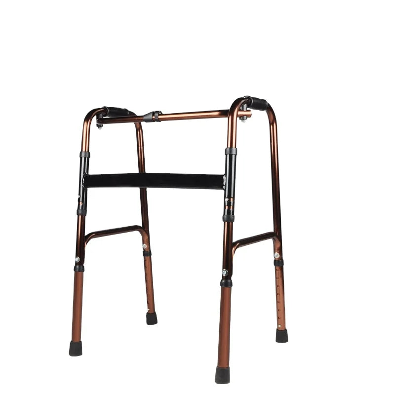 One-Button Folding Zimmer Walker for the Elderly and Disabled High Strength Stainless Steel Walking Frame