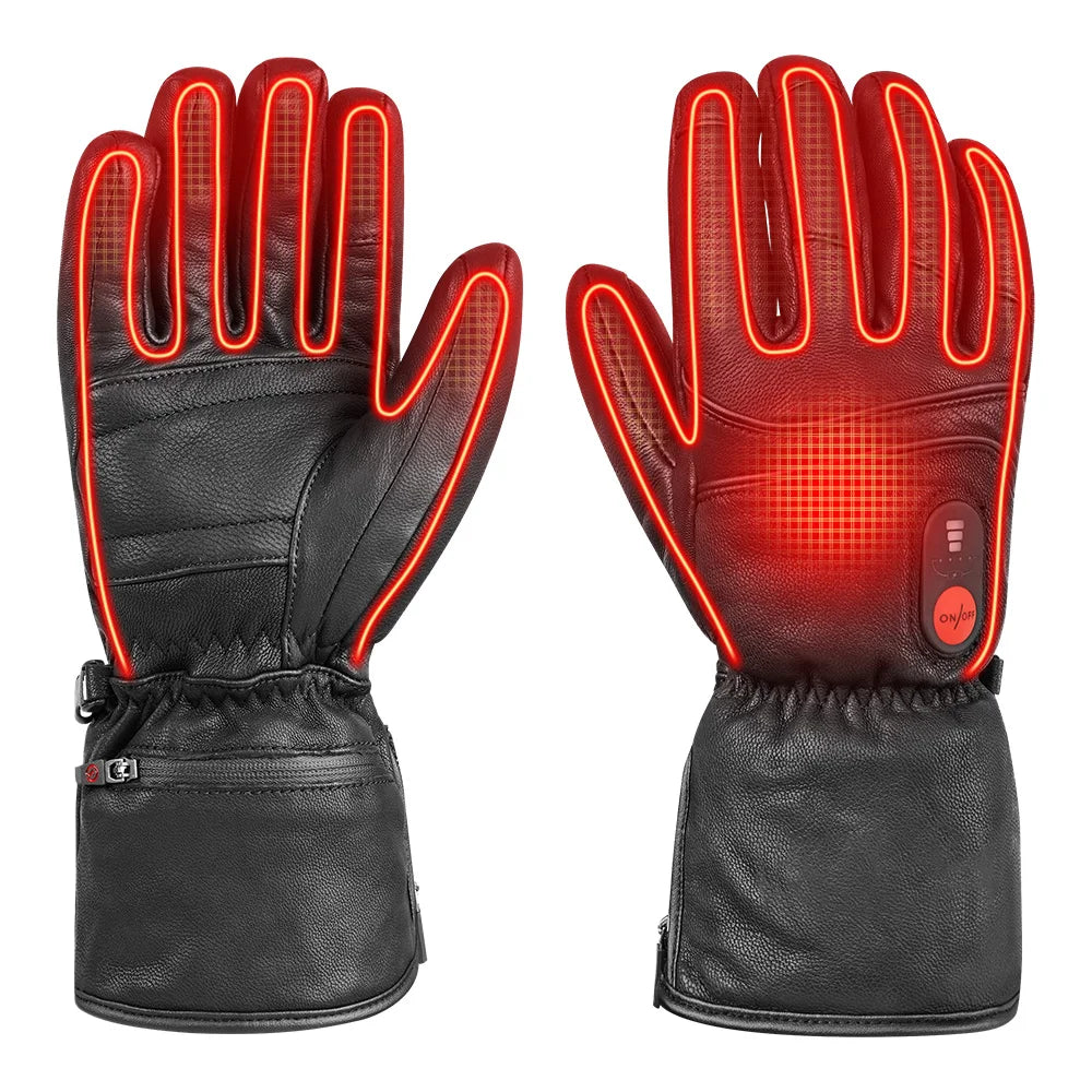 Adjustable Temperature Rechargeable Heated Gloves for Winter Cycling Skiing Snowboarding for Motorcycle ATV Ski Riding
