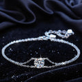 Four Claws Light Luxury Versatile Moissanite S925 Sterling Silver Double Chain Bracelet for Women