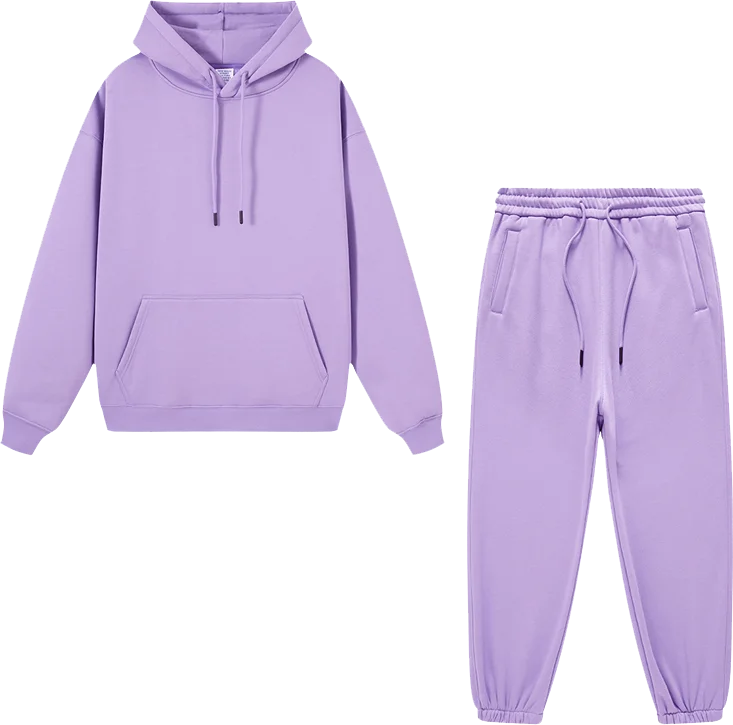 Custom Logo Men's and Women's Large Jogging Pants Set Unisex Sportswear Sweatwear Fleece Hoodie and Pants Set