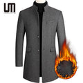 Liu Ming 2025 Trending Fashion Autumn Winter Men Slim Fit Long Sleeve Cardigans Jacket Long Woolen Coats