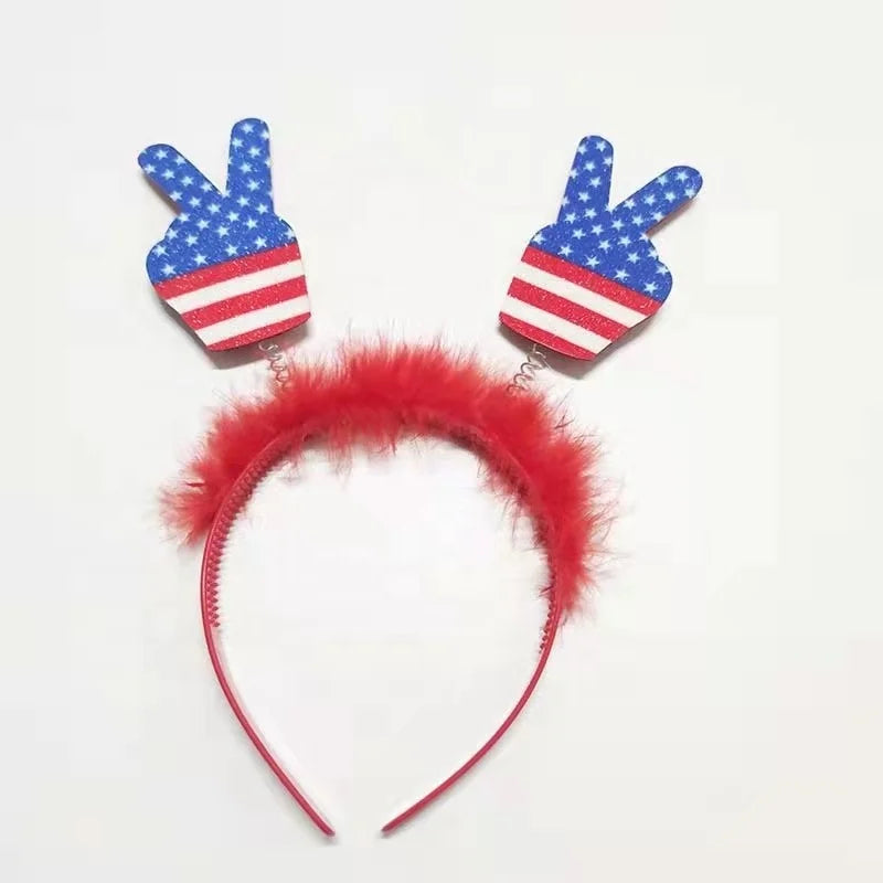 Hot Selling 4th of July America Flag Headband Colorful Star Hairband Accessory for Holiday Parties