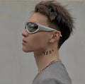Silver Y2k Sunglasses Future Technology Sense Men Women Trend Punk Style Sun Glasses Cateye Eyeglasses Pink Black Mirror