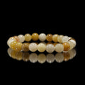 Unisex Natural 8mm Gorgeous Yellow Jade Semi-Precious Gemstone Bracelet  Healing Crystal Stretch Beaded Bracelet