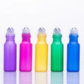5ml Frosted Customized Color Thin Glass Essential Oil Roll on Bottle With Steel Ball