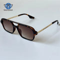 Teenyoun 2024 Retro Brand Small Hollow Sun Glasses Vintage Orange Blue Shades Square Vintage Double Beam Gradient Sun Glasses