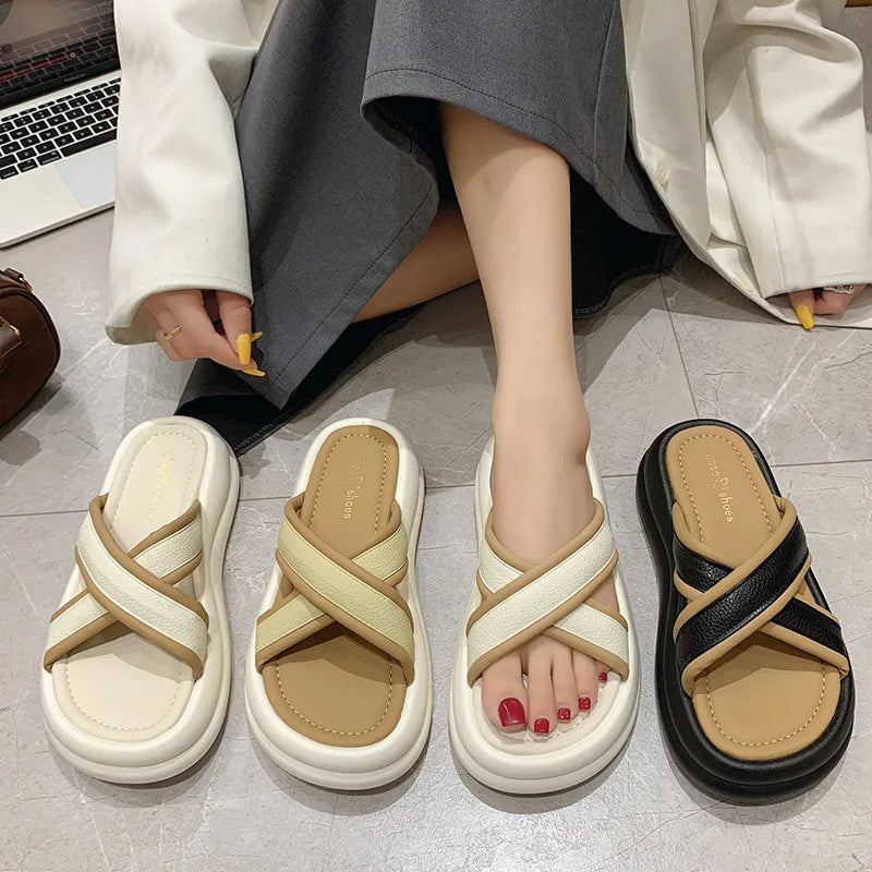 Women's Summer Thick-soled Sandals Suitable for Outdoor Wear Beach and Seaside Fairy-style Sandals That Pair Well with Dresses