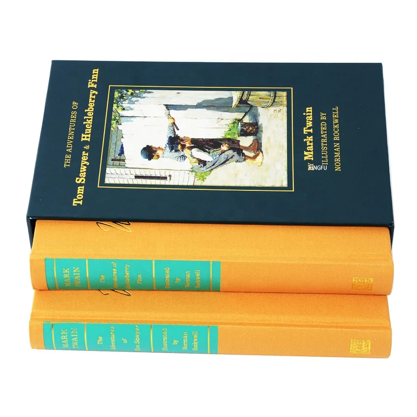 Custom Printing Book Printing Adult Novel Hardcover Book Linen Cover Book Set Slip Case Hot Stamping in China Offset Printing